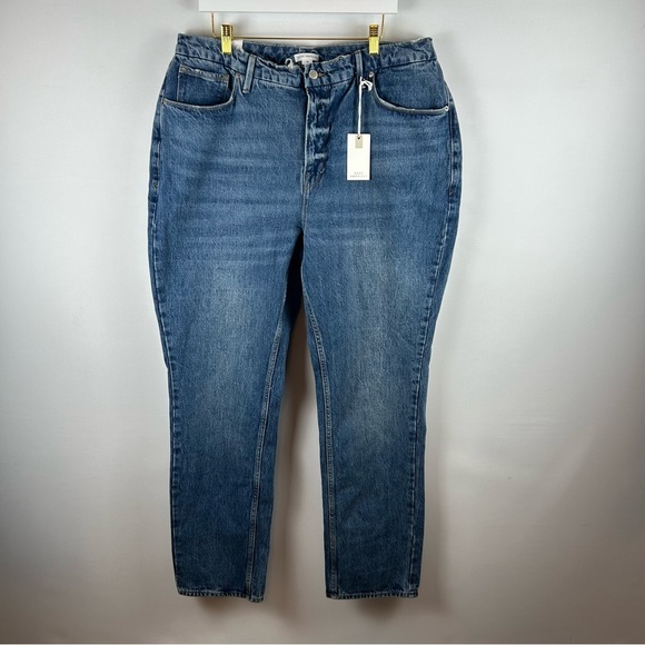 NWT Good American 90s Icon Denim Straight Leg High Rise Size 16 - Picture 2 of 16